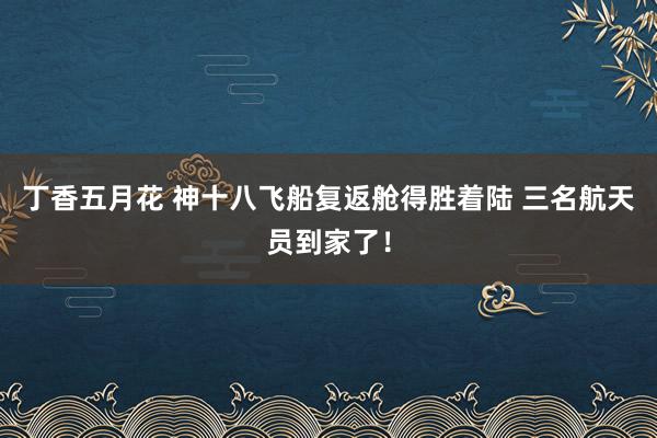 丁香五月花 神十八飞船复返舱得胜着陆 三名航天员到家了！