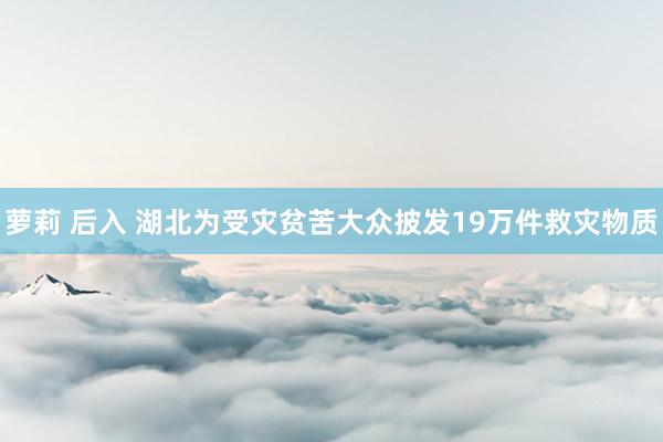 萝莉 后入 湖北为受灾贫苦大众披发19万件救灾物质