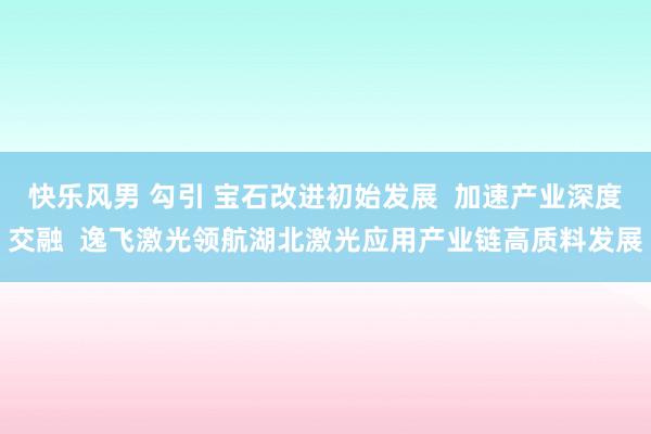 快乐风男 勾引 宝石改进初始发展  加速产业深度交融  逸飞激光领航湖北激光应用产业链高质料发展