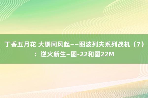 丁香五月花 大鹏同风起——图波列夫系列战机（7）：逆火新生—图-22和图22M