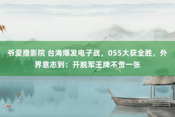 爷爱撸影院 台海爆发电子战，055大获全胜，外界意志到：开脱军王牌不啻一张