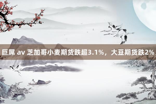巨屌 av 芝加哥小麦期货跌超3.1%，大豆期货跌2%