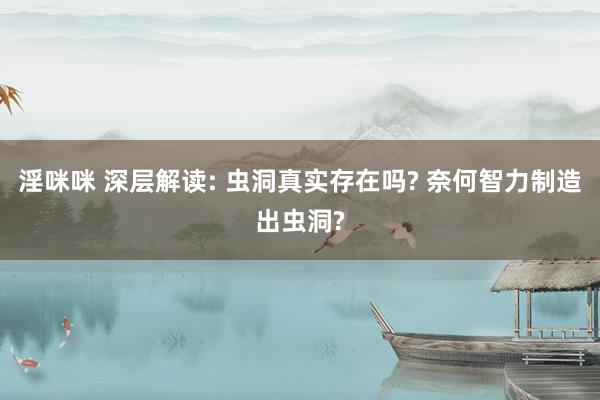 淫咪咪 深层解读: 虫洞真实存在吗? 奈何智力制造出虫洞?