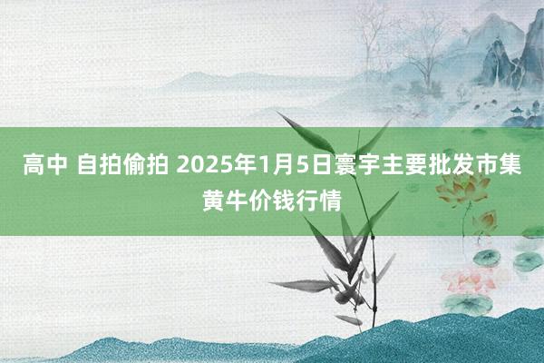 高中 自拍偷拍 2025年1月5日寰宇主要批发市集黄牛价钱行情