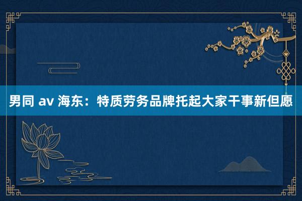 男同 av 海东：特质劳务品牌托起大家干事新但愿