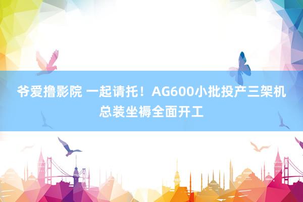 爷爱撸影院 一起请托！AG600小批投产三架机总装坐褥全面开工