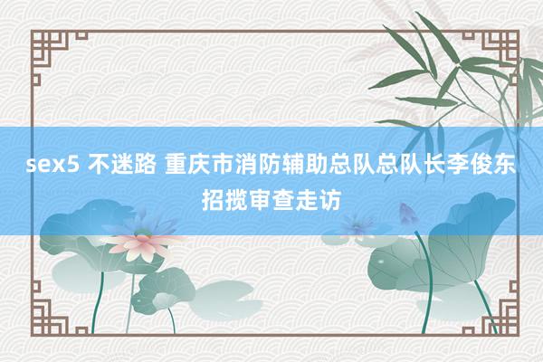 sex5 不迷路 重庆市消防辅助总队总队长李俊东招揽审查走访