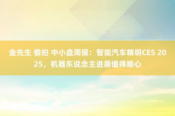 金先生 偷拍 中小盘周报：智能汽车精明CES 2025，机器东说念主进展值得顺心