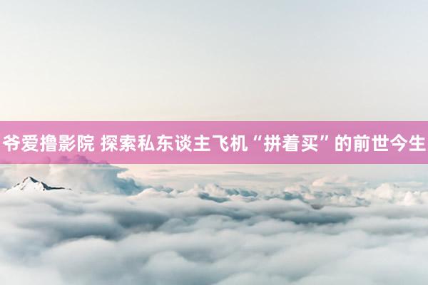爷爱撸影院 探索私东谈主飞机“拼着买”的前世今生