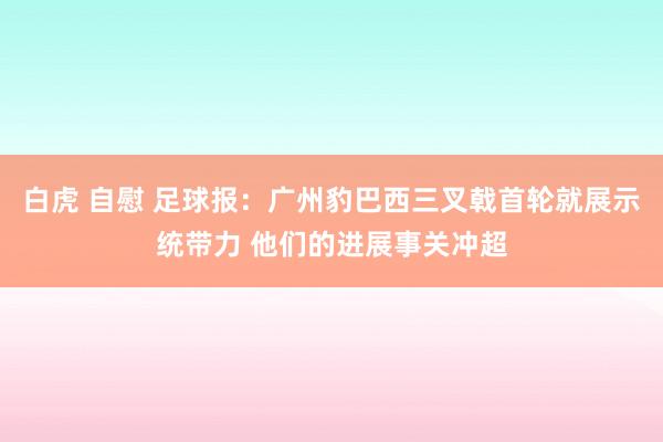 白虎 自慰 足球报：广州豹巴西三叉戟首轮就展示统带力 他们的进展事关冲超