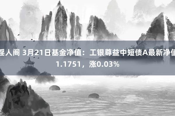 淫人阁 3月21日基金净值：工银尊益中短债A最新净值1.1751，涨0.03%