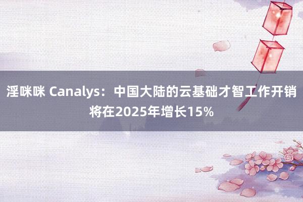 淫咪咪 Canalys：中国大陆的云基础才智工作开销将在2025年增长15%