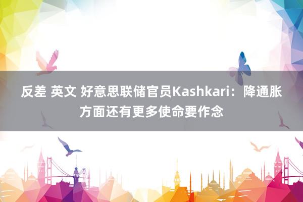 反差 英文 好意思联储官员Kashkari：降通胀方面还有更多使命要作念