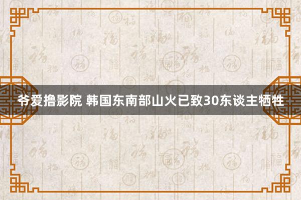 爷爱撸影院 韩国东南部山火已致30东谈主牺牲