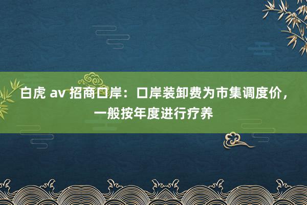 白虎 av 招商口岸：口岸装卸费为市集调度价，一般按年度进行疗养