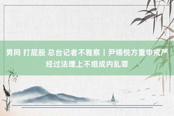 男同 打屁股 总台记者不雅察丨尹锡悦方重申戒严经过法理上不组成内乱罪