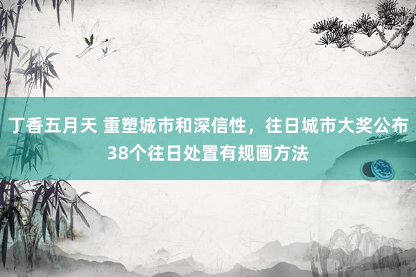 丁香五月天 重塑城市和深信性，往日城市大奖公布38个往日处置有规画方法