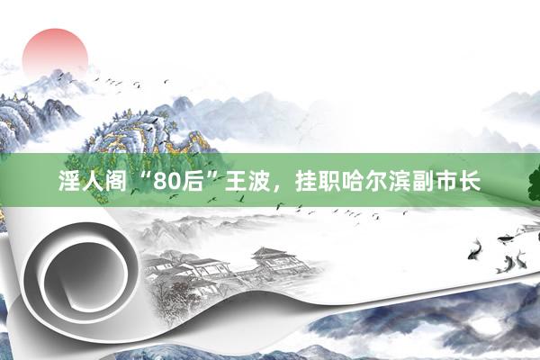 淫人阁 “80后”王波，挂职哈尔滨副市长