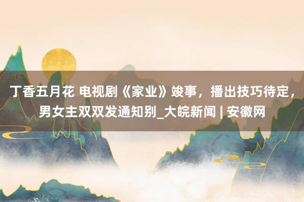 丁香五月花 电视剧《家业》竣事，播出技巧待定，男女主双双发通知别_大皖新闻 | 安徽网