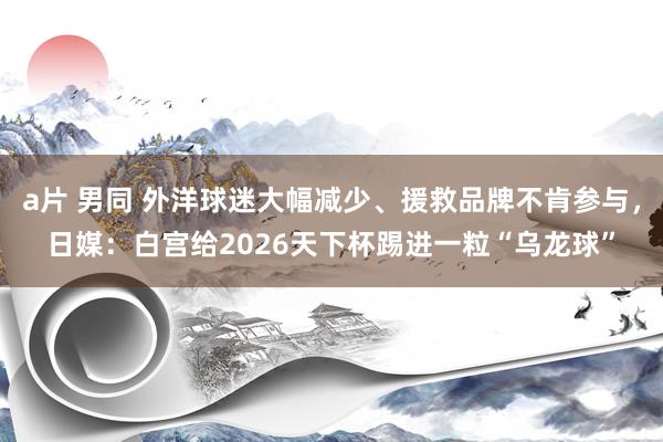 a片 男同 外洋球迷大幅减少、援救品牌不肯参与,日媒:白宫给2026天下杯踢进一粒“乌龙球”